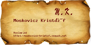 Moskovicz Kristóf névjegykártya