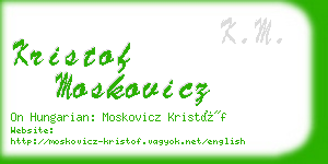 kristof moskovicz business card